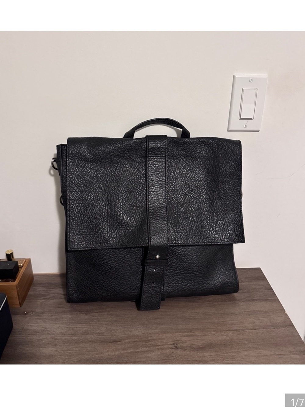 Genuine leather laptop/school shoulder bag